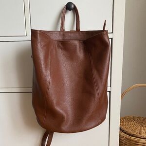 Leather backpack purse